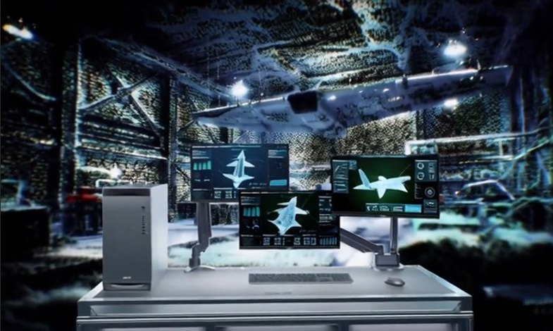 ET900N G3 beside screens showing aircraft models